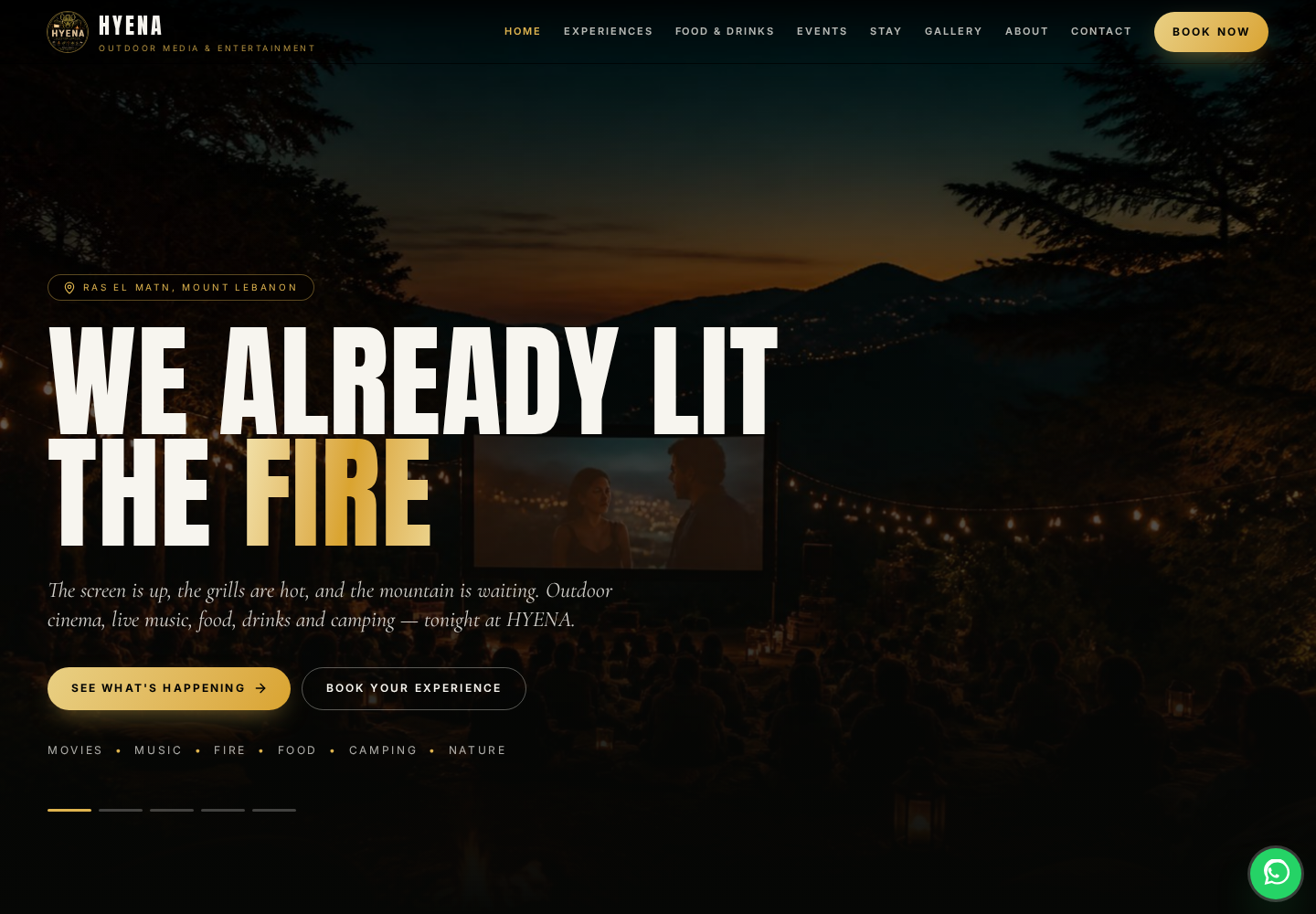 Hyena website homepage